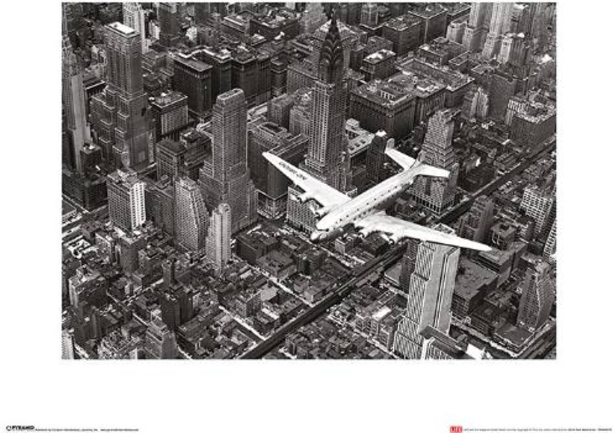 Pyramid Kunstdruk Time Life - DC-4 Over Manhattan 40x50cm Divers