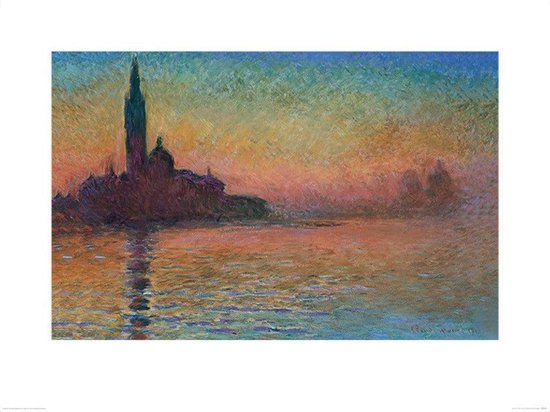 Monet Sunset in Venice Art Print 60x80cm | Poster