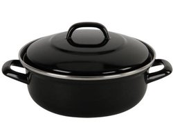 BK Fortalit Emaille braadpan 20cm/1.4L - Inductie braadpan - Ovenbestendig tot 230 graden - Geen antiaanbaklaag - Met deksel - Zwart BK Fortalit Emaille braadpan 20cm/1.4L - Inductie braadpan - Ovenbestendig tot 230 graden - Geen antiaanbaklaag - Met deksel - Zwart