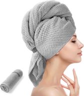 BOTC Haarhanddoek - Snel Drogend - 1 Stuk Hair Towel - 60x100CM - Haarhanddoek Microvezel - Grijs