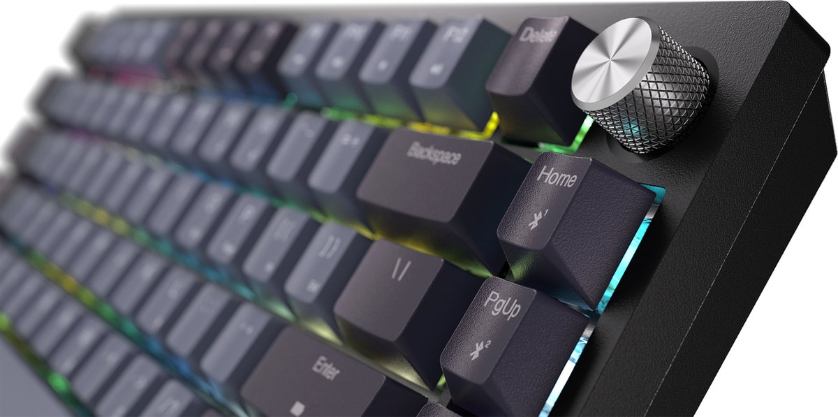 Corsair K65 Plus Draadloos Mechanisch Toetsenbord 75% - RGB – Corsair MLX Red Lineair – US Qwerty - Zwart/Grijs thumbnail 2