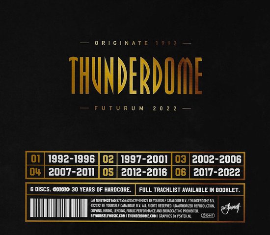 Various Artists - Thunderdome 2022 - 30 Years Of Hard (6 CD) - Thunderdome