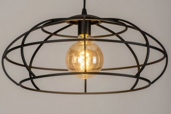 Lumidora Hanglamp 73321 - EGOR - E27 - Zwart - Metaal - ⌀ 52 cm