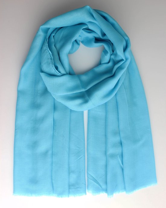 Ishele's scarf- Accessories Junkie Amsterdam- Dames sjaal- Lente- Katoen- Effen sjaal- Omslagdoek- Cadeau- Lang- Turquoise