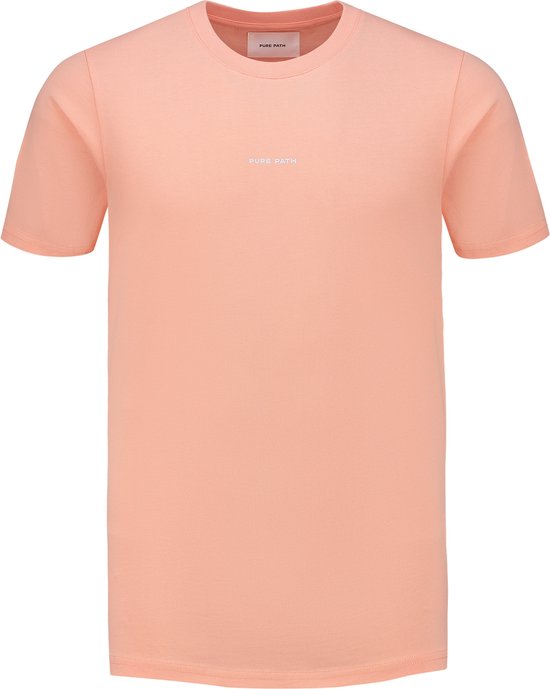 Purewhite - Heren Regular fit T-shirts Crewneck SS - Coral - Maat XS