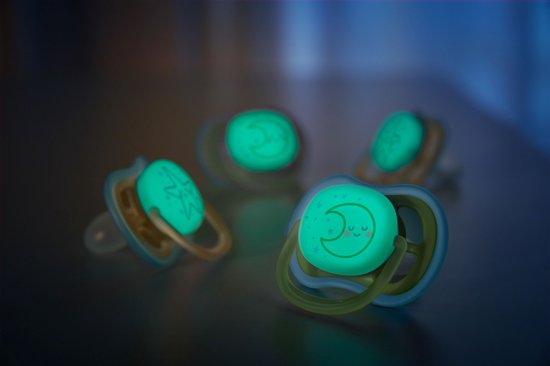 Sucettes Philips Avent Ultra Air Nuit - Lot De 2 Pour Bébés 18-36 Mois | Phosphorescentes, 0% BPA