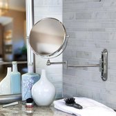 inno bathroom scheerspiegel /make up spiegel uitvouwbaar ,draaibaar,kantelbaar, 2 kanten vergroot 5x en gewoon