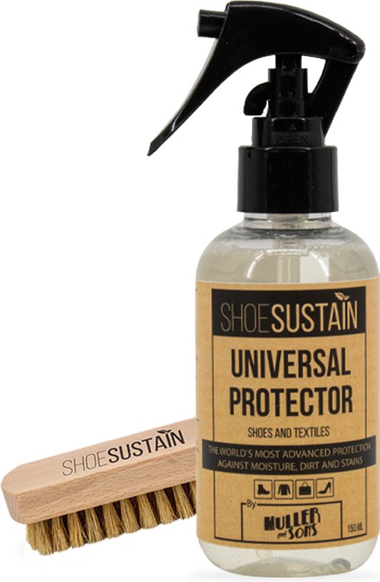 Shoesustain - Protector set - Universele protectie spray + verdeel borstel - 150ml