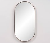 Miroir ovale Ben Vita avec éclairage LED et anti-condensation 40x80 cm Koper Brossé