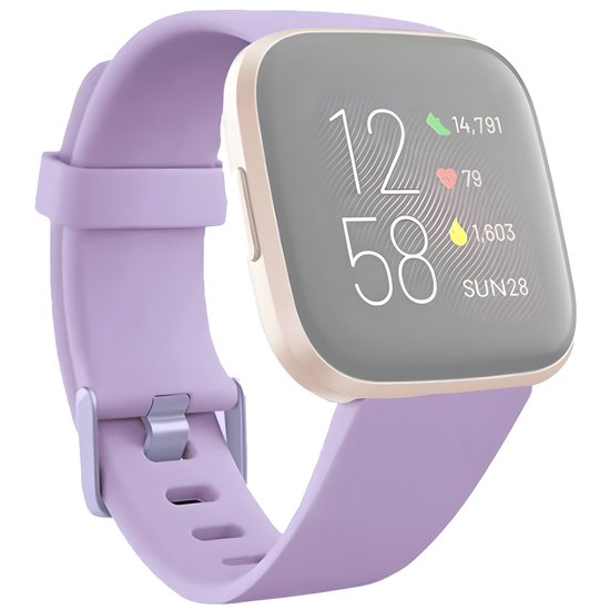 Smartwatch band geschikt voor Fitbit Versa Lite / Versa / Versa 2 - horloge bandje - Licht paars - Small