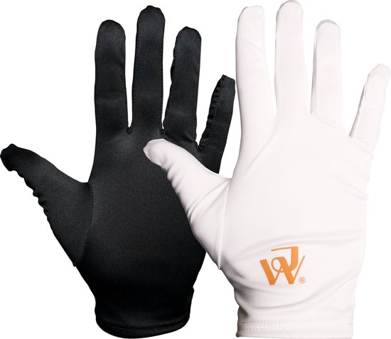 COMBIDEAL; 1 x Wit + 1 x Zwart; Luxe Juweliers handschoenen - Stofvrij en Comfortabel - Ideaal voor Juweliers, horlogemakers en muntenverzamelaars - Microfiber - Set van 1 paar witte + 1 paar zwarte - Maat: S/M