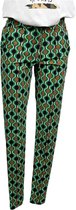 Angelle Milan - Casual broek - Groen patroon - Taillekoord - Travelstof - Maat XXL - In 5 maten beschikbaar