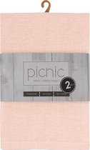 Picnic Theedoeken set van 8 stuks 100% katoen | Richmond Potpourri | Keukendoeken Roze | 50x70cm