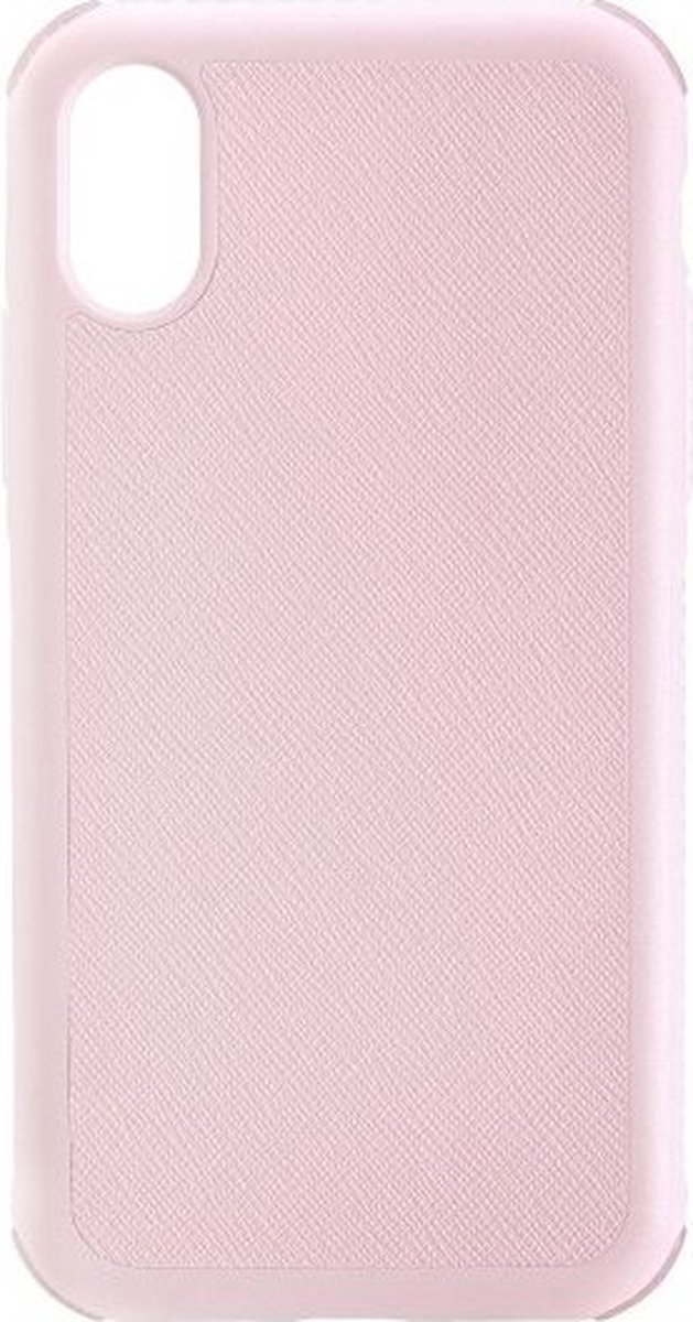 Just Mobile Quattro Air - Achterzijde behuizing voor mobiele telefoon - polycarbonaat, polyurethaan leer, thermoplastic polyurethaan (TPU) - roze - voor Apple iPhone X