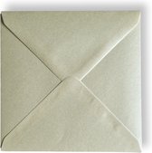 Cards & Crafts 100 Luxe metallic vierkante enveloppen - 14x14cm - pearl ivory - 110grams - 140x140mm