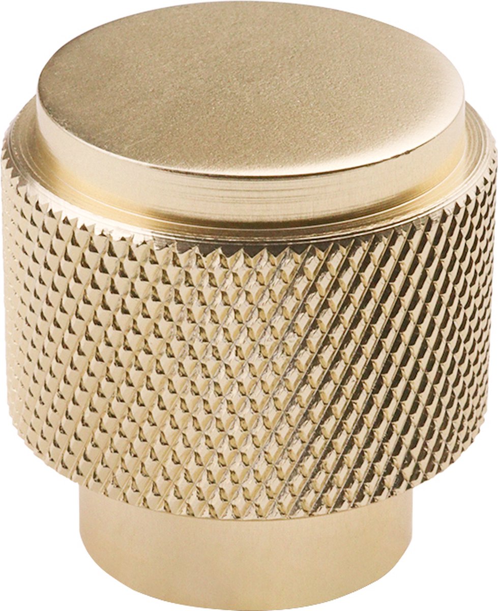 Lavuzo Kastknop Ribbel Satijn Goud 20x25 mm | Per stuk | Meubelgreep goud | Gouden deurgreep