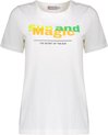 Geisha T-shirt Graphic T Shirt 42116 24 Off-white/lime/melon Dames Maat - XL