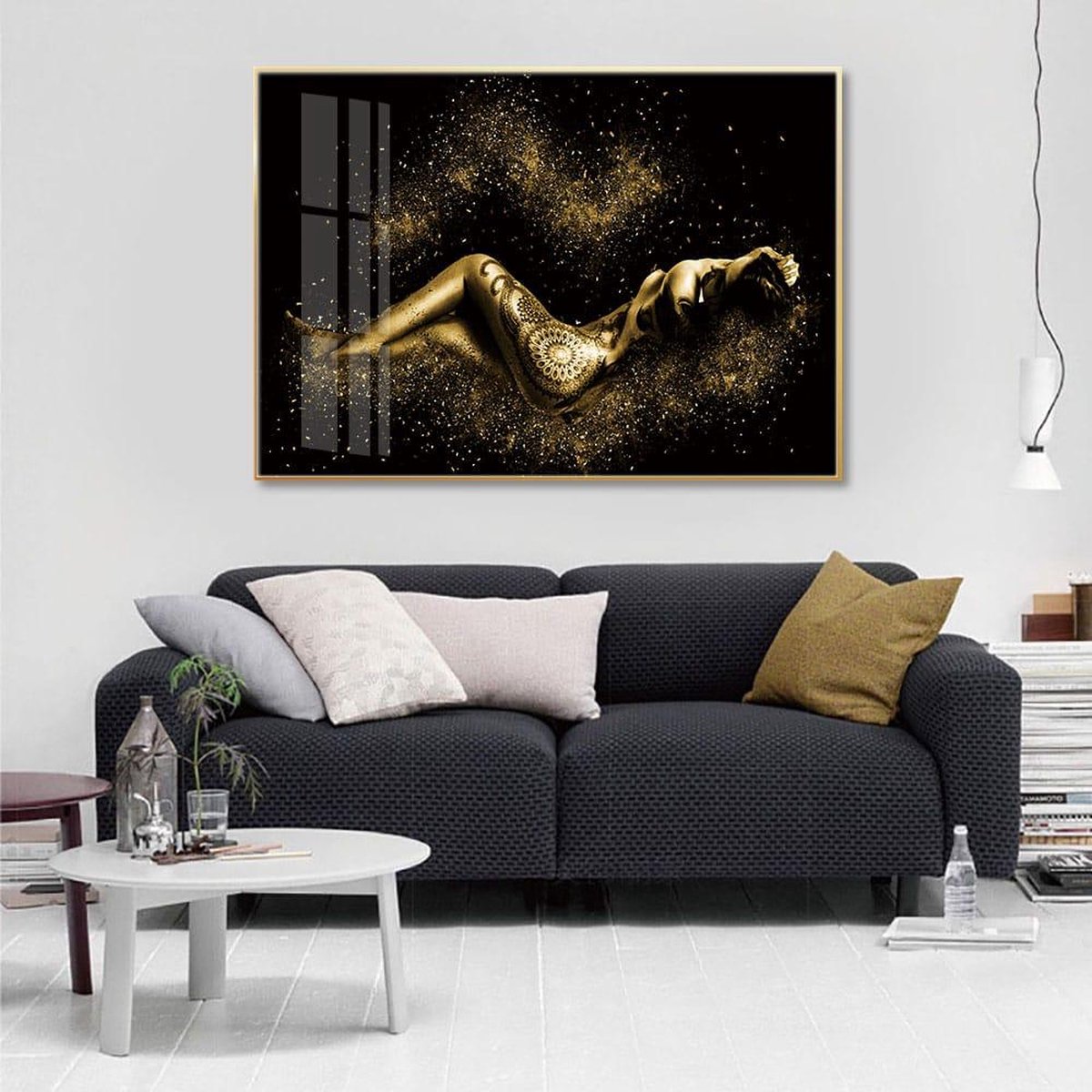 Luminous Nudescape Crystal Porcelain schilderij met frame. Afmeting 70x100