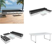 vidaXL 5-delige Loungeset textileen aluminium zwart - Loungeset - Loungesets - Lounge Set - Lounge Sets