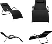 vidaXL Ligbed textileen zwart en grijs - Ligbed - Ligbedden - Ligstoel - Ligstoelen
