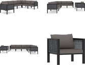 vidaXL 7-delige Loungeset met kussens poly rattan antraciet - Tuinset - Tuinsets - Bankset - Banksets