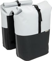 New Looxs Nyborg Double - Dubbele Fietstas - Geschikt voor Electrische Fietsen - Waterdicht Polyester - 34 Liter - Zwart & Grijs