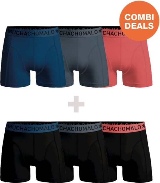 Muchachomalo Boxers Homme - Pack 3+3 - Taille XXL - 95% Katoen - Sous-vêtements Homme