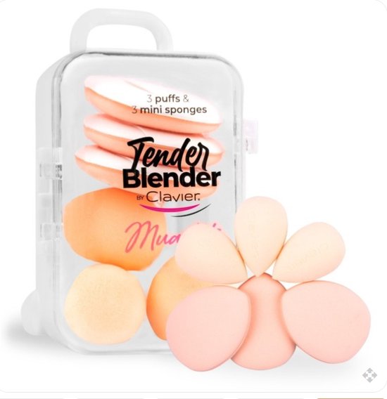 Clavier Beauty Blender & Powder Puff 6 Stuks Wit 3 x Mini Powder Puff en 3 x... bol