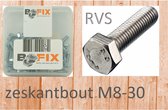 FIXX-MEER zeskant bouten M8x30 25 stuks, RVS