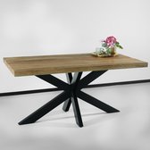 Eettafel langwerpig mangohout 160cm lichtbruin John langwerpige tafel duurzaam mango eetkamertafel