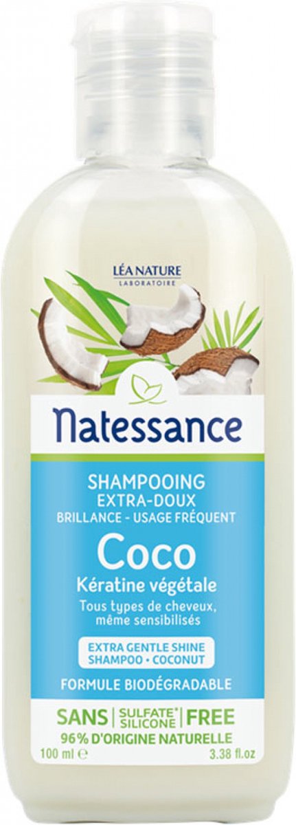 Natessance Kokosnoot en Plantaardige Keratine Shampoo 100 ml