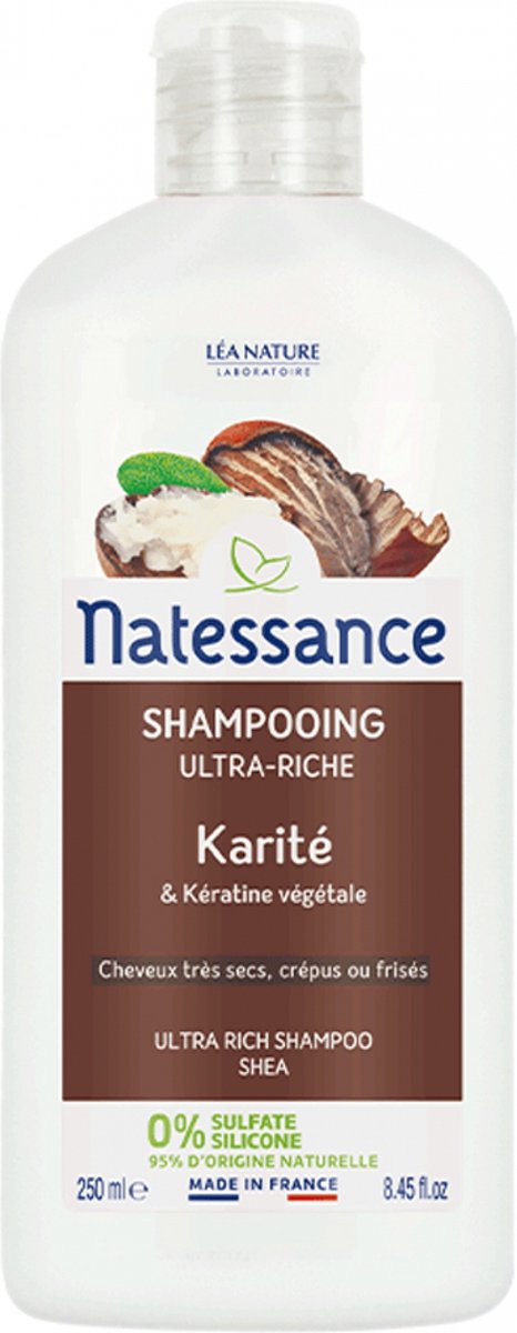 Natessance Ultra-Rijke Shea en Plantaardige Keratine Shampoo 250 ml