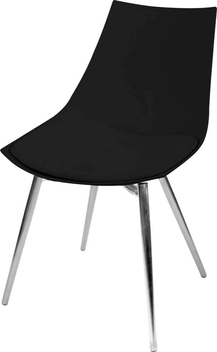 Kayoom - Eetkamer stoel - Stoel Dakota 110 - Set van 4 - Zwart/Chrome