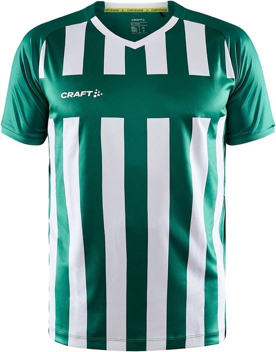 Craft Progress 2.0 Stripe Shirt Korte Mouw Heren - Groen / Wit | Maat: 3XL