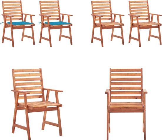 VidaXL Tuinstoelen 4 st met beige kussens massief teakhout