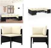 vidaXL 9-delige Loungeset met kussens poly rattan zwart - Tuinset - Tuinsets - Loungeset - Loungesets