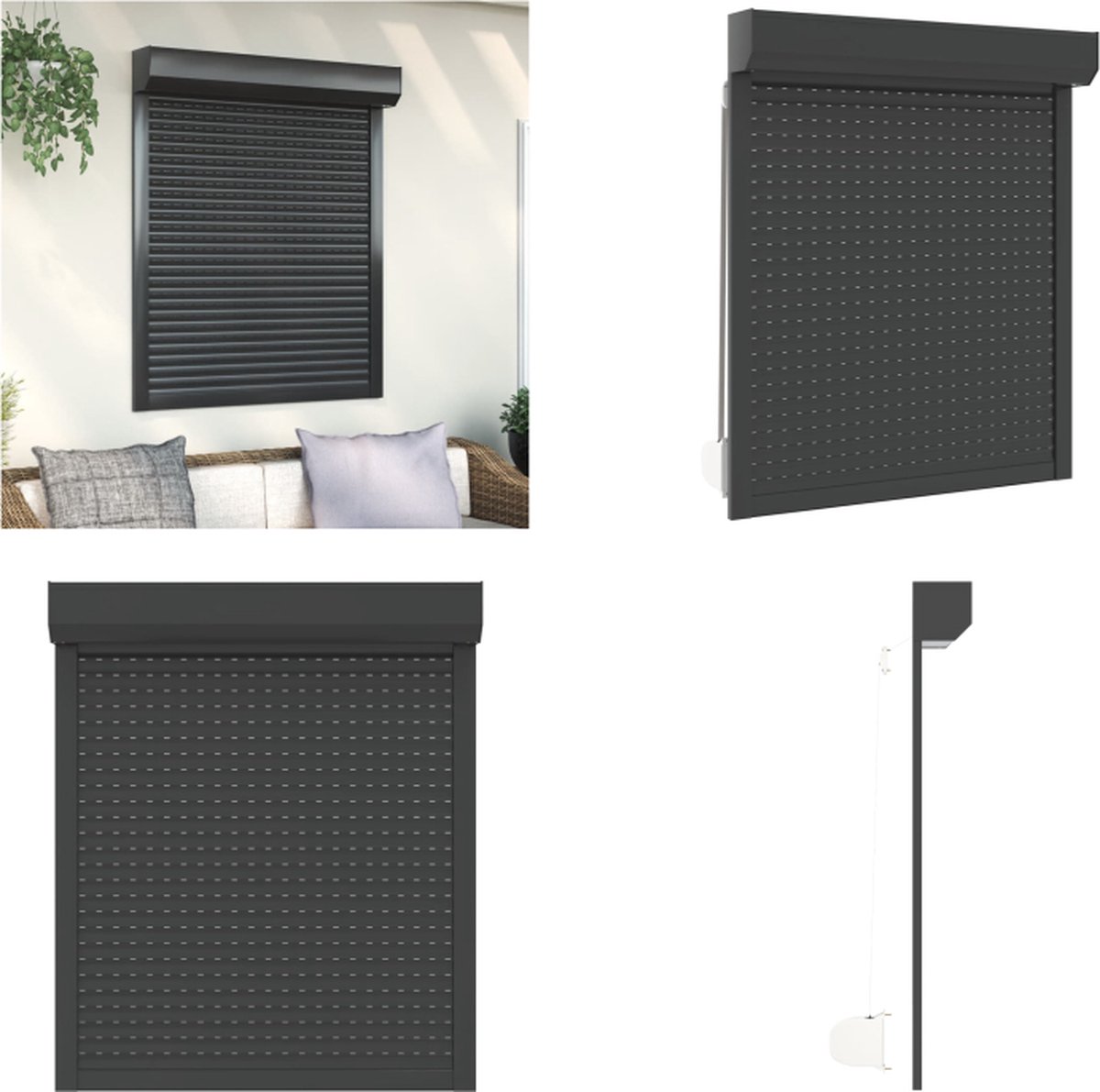 VidaXL Rolluik 100x120 cm aluminium antracietkleurig Rolluik Rolluiken Jaloezieën