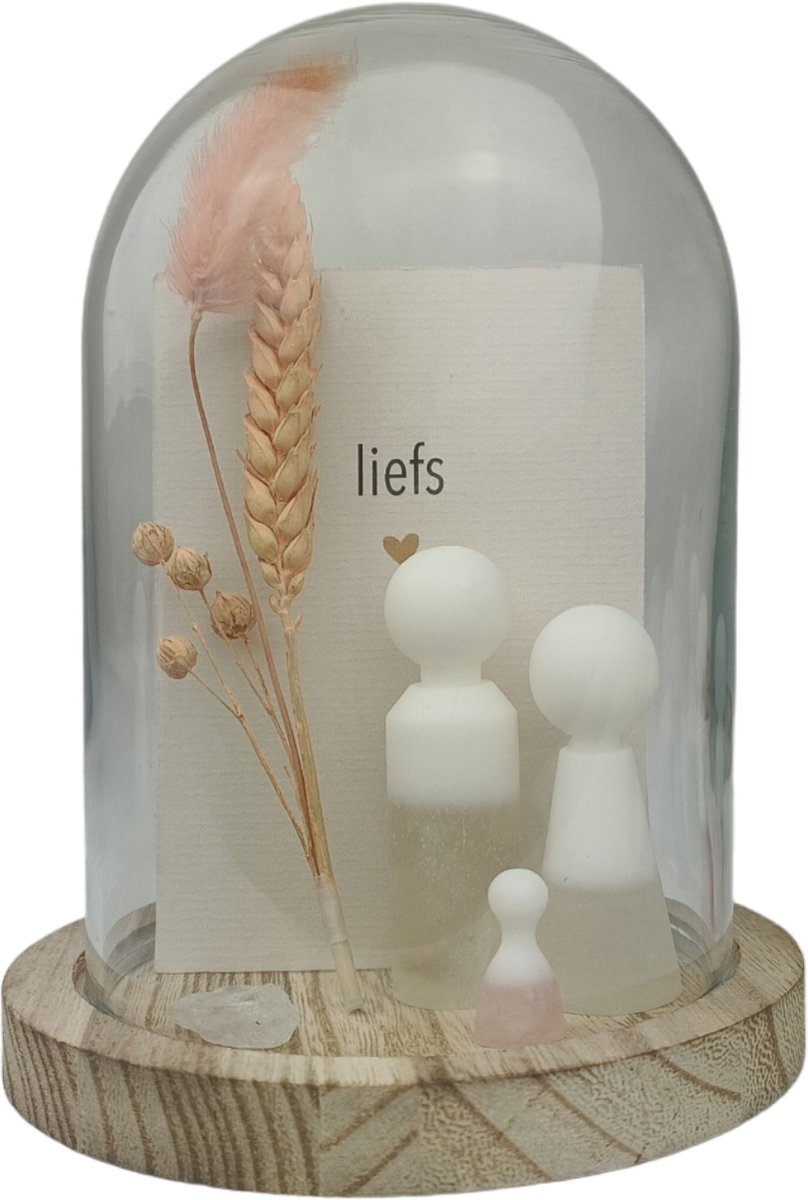 Goedkoopste Gempops - kraamcadeau - geboortecadeau - edelstenen - moeder vader met een baby meisje - rozenkwarts en bergkristal