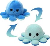 Octopus Mood Pluche Knuffel (Blauw/Lichtblauw) 15 cm {Inktvis Verwisselbaar Emotie knuffel - Fidget Toys Surprise - TikTok Cadeau inkt vis - Simple Dimple - Speelgoed Jongens Meisjes Kinderen}