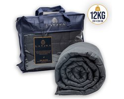 Latona Blanket® Verzwaringsdeken tweepersoons 200 x 200cm - 12kg - Antraciet - Polyester - Weighted blanket