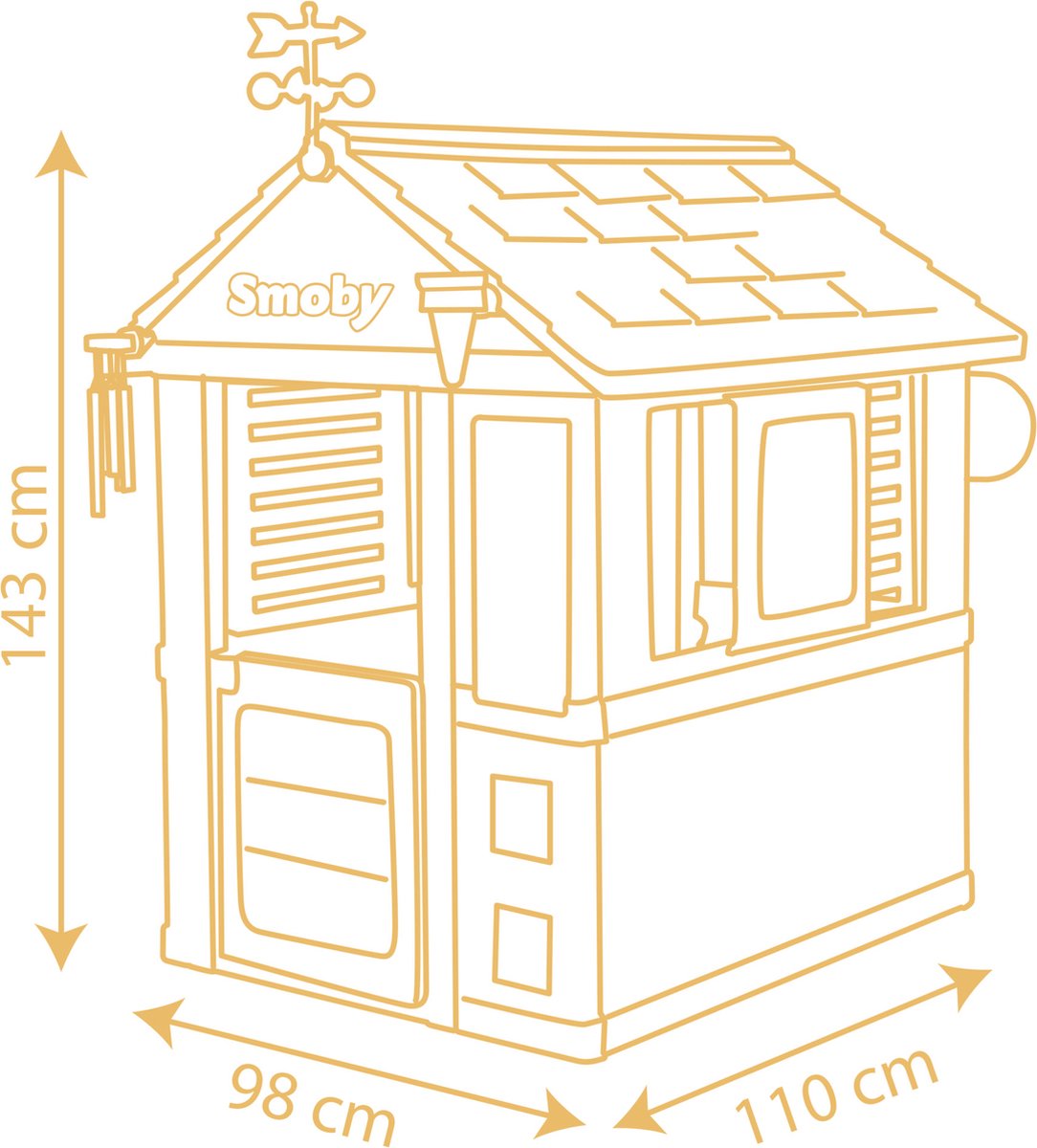 Smoby - 4 Seasons Playhouse - 4 Seizoenen huis - Windmeter - Regenmeter - Speelhuis — afbeelding 2