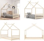 vidaXL Kinderbedframe massief grenenhout 70x140 cm - Kinderbedframe - Kinderbedframes - Bed - Bedden