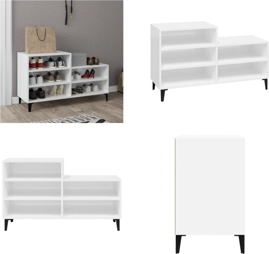 vidaXL Schoenenkast 80x21x87,5 cm bewerkt hout wit vidaXL Schoenenkast 80x21x87,5 cm bewerkt hout wit