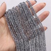 Zilver - 36cm lange kralen ketting van natuurlijke edelstenen - kristal - kwarts - DIY - Sieraden