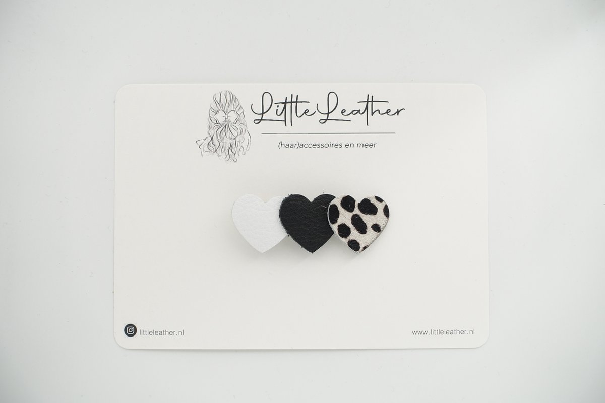 LittleLeather, Hearts Cheetah l Alligatorclip l Knip | Clipjes | Haaraccessoires | Haarstrik | Haarclip | Baby | Hartje | Leder | Meisje |