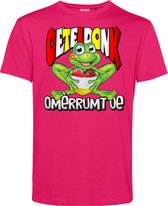 T-shirt kind Oeteldonk Omèrrumt Oe | Carnavalskleding kinderen | Carnaval Kostuum | Foute Party | Fuchsia | maat 104