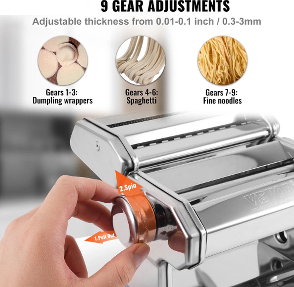 Handmatige Pastamakermachine, 3 In 1 Handgemaakte Roestvrijstalen Pastamachinesnijder Dubbele Snijder Pastamachine Voor Spaghettilasagne Tagliatelle Handmatige Pastamakermachine, 3 In 1 Handgemaakte Roestvrijstalen Pastamachinesnijder Dubbele Snijder Pastamachine Voor Spaghettilasagne Tagliatelle
