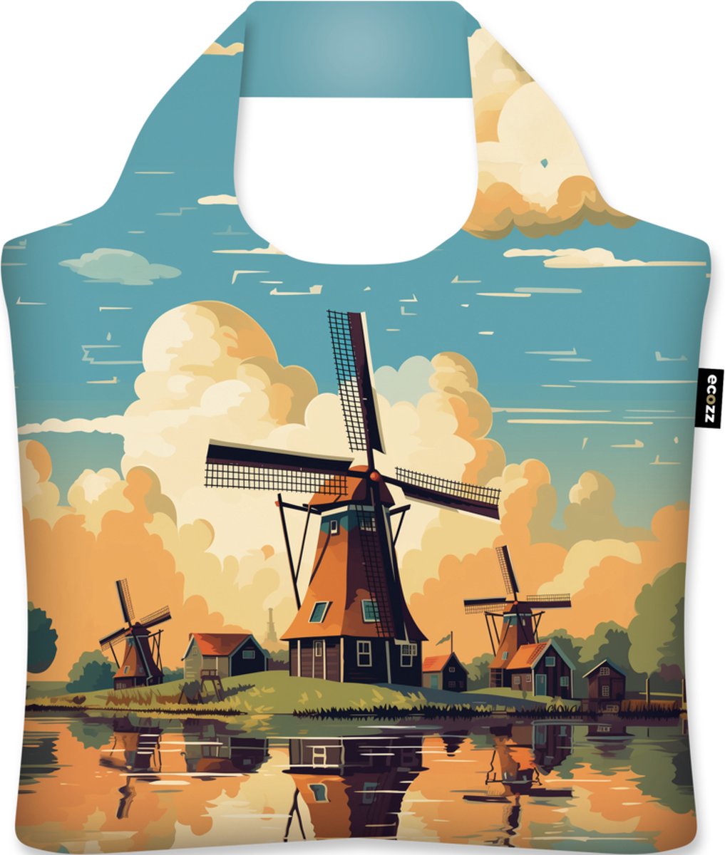 Ecozz tas Windmill Holland - L Hanes - met rits - 46x41cm
