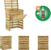 vidaXL Tuincompostbak gelat 80x50x100 cm geïmpregneerd grenenhout Compostbak Inclusief Houtreiniger en verfrisser