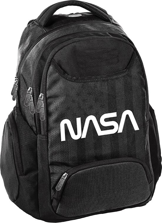 NASA Rugzak - schooltas - 40x30x18 cm - zwart - laptopvak- laptoptas